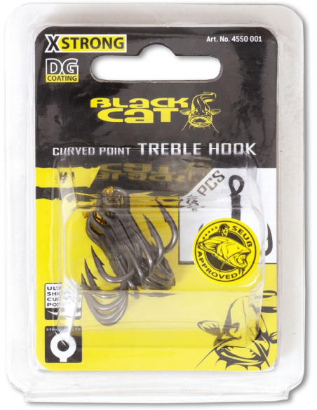 KOTWICA 4/0 BLACK CAT TREBLE HOOK DG DG COATING - 3
