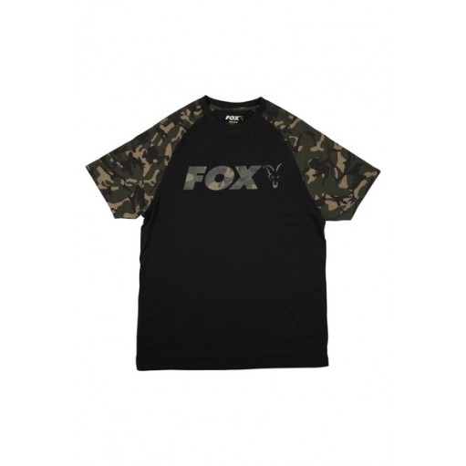 KOSZULKA FOX BLACK/CAMO RAGLAN T - XL