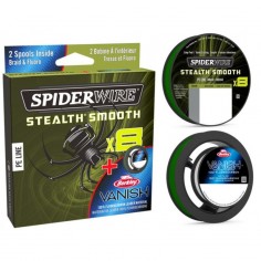 PLECIONKA SPIDERWIRE DUO SPOOL STEALTH SMOOTH + FLUOCARBON 0,19MM/0,45MM 150M MOSS GREEN - 1