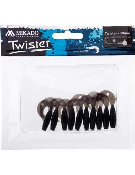 PRZYNĘTA MIKADO TWISTER 38MM/ BLACK - OP.10SZT.