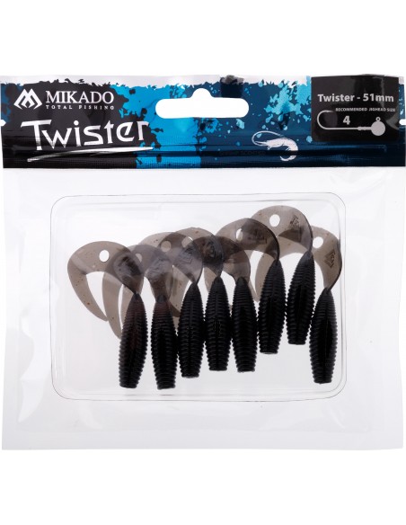 PRZYNĘTA MIKADO TWISTER 51MM/ BLACK - OP8SZT.