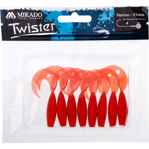 PRZYNĘTA MIKADO TWISTER 51MM/ RED - OP8SZT