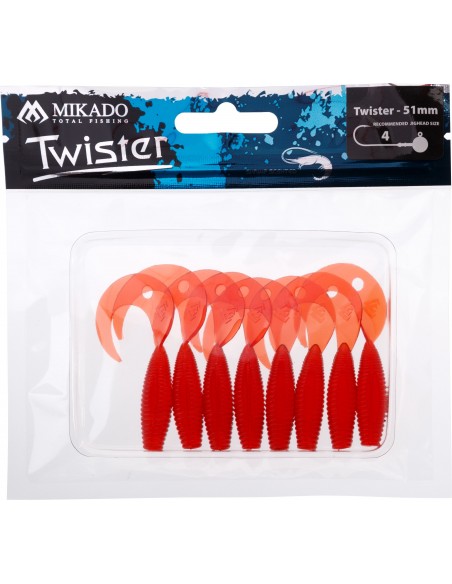 PRZYNĘTA MIKADO TWISTER 51MM/ RED - OP8SZT