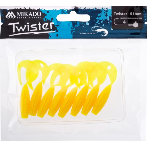 PRZYNĘTA MIKADO TWISTER 51MM/ YELLOW - OP8SZT.