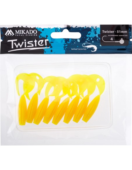 PRZYNĘTA MIKADO TWISTER 51MM/ YELLOW - OP8SZT.