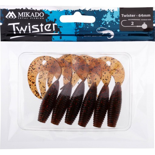 PRZYNĘTA MIKADO TWISTER 64MM/ BROWN PUMPKIN - OP.6SZT.