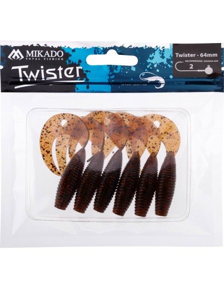 PRZYNĘTA MIKADO TWISTER 64MM/ BROWN PUMPKIN - OP.6SZT.