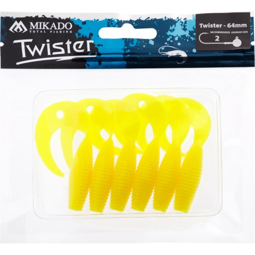 PRZYNĘTA MIKADO TWISTER 64MM/ LEMON - OP.6SZT.