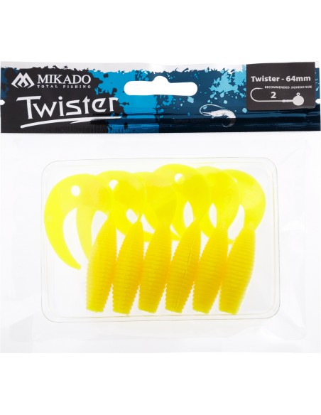 PRZYNĘTA MIKADO TWISTER 64MM/ LEMON - OP.6SZT.