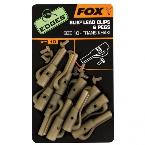 KLIPS NA CIĘŻARKI FOX EDGES SLIK LEAD CLIPS & PEGS, ROZM.10 (10SZT.) - 1
