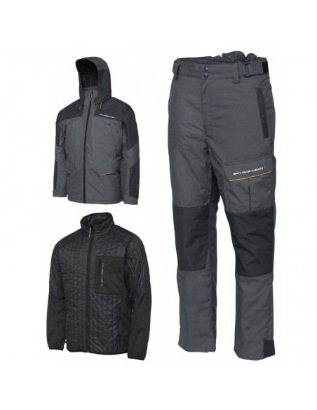 KOMBINEZON SAVAGE GEAR THERMO GUARD 3-PIECE SUIT XXL CHARCOAL GREY MELANG