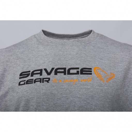KOSZULKA SAVAGE GEAR SIGNATURE LOGO T-SHIRT M GREY MELANGE logo