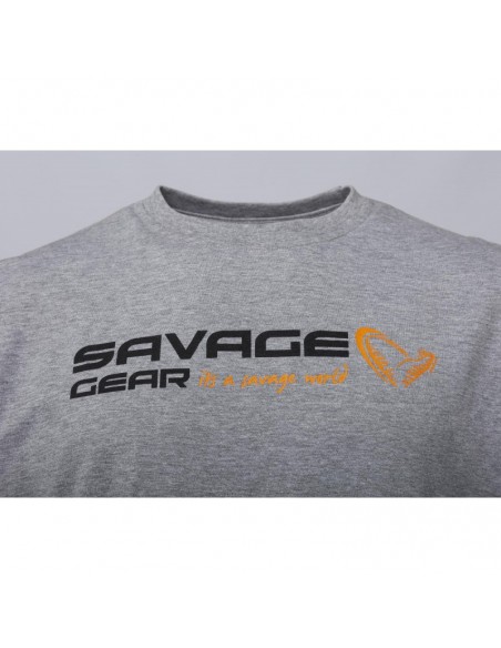 KOSZULKA SAVAGE GEAR SIGNATURE LOGO T-SHIRT M GREY MELANGE logo