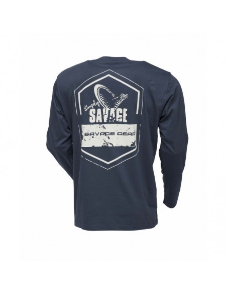 KOSZULKA SAVAGE GEAR SIMPLY SAVAGE REX TEE LONG SLEEVE M DARK SLATE BLU - 2