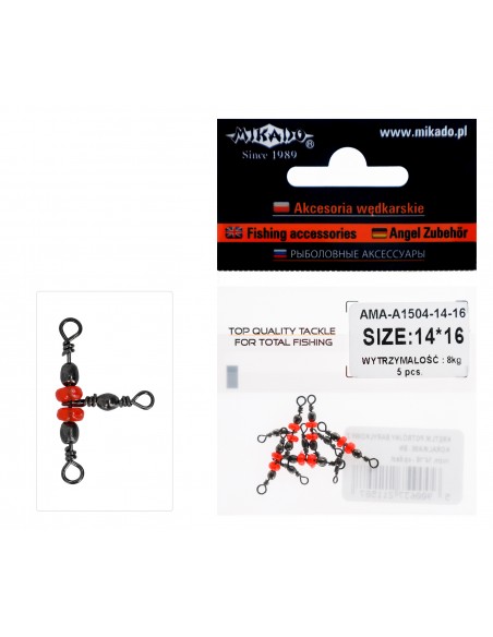 KRĘTLIK BARYŁKOWY MIKADO POTRÓJNY Z KORALIKAMI 14/16 BN - 1