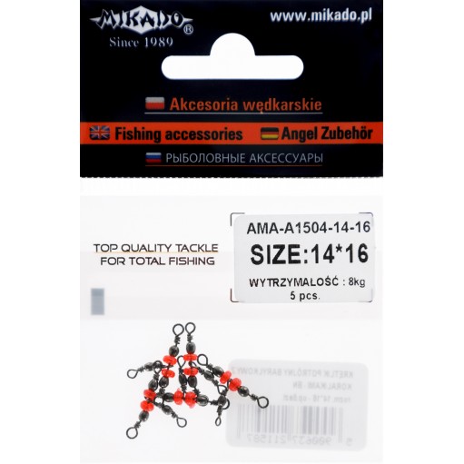 KRĘTLIK BARYŁKOWY MIKADO POTRÓJNY Z KORALIKAMI 14/16 BN - 3