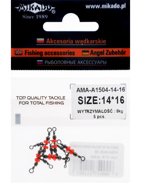 KRĘTLIK BARYŁKOWY MIKADO POTRÓJNY Z KORALIKAMI 14/16 BN - 3